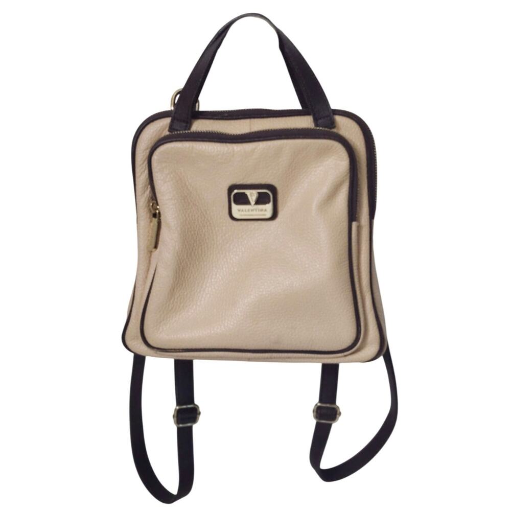 VALENTINA Italy Triple Compartment Convertible Leather Backpack